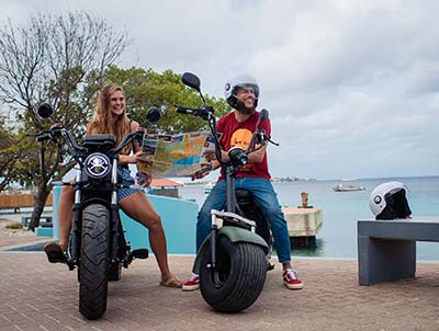A few options of scooters at Greenbikes Bonaire