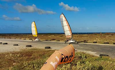 Dave Lussier in his element on a landsailing track.